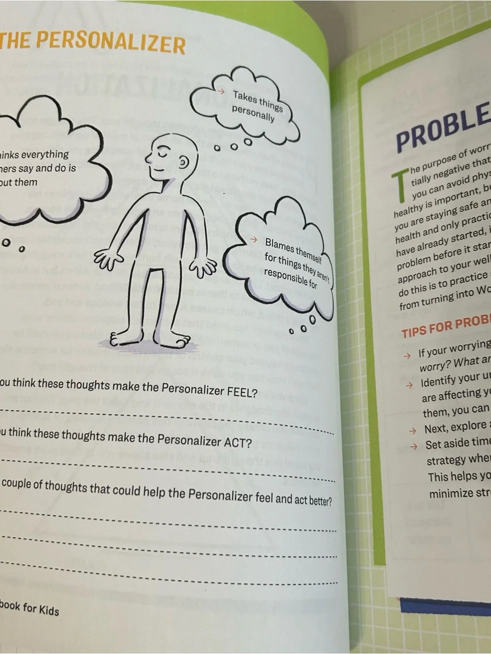 Worry Workbook for Kids ages 8-12